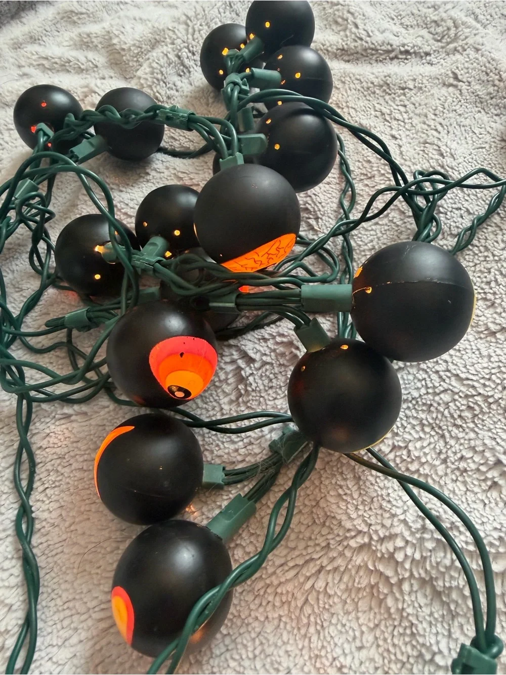 Vintage Halloween Flashing Eyeball String Lights Tested Indoor Outdoor 2004